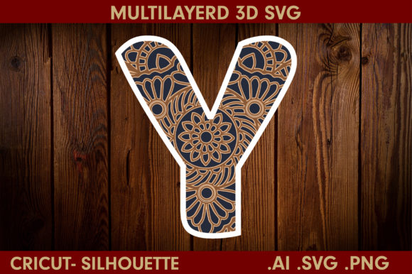 3D SVG Letter Y for Shadow Boxes & Branding