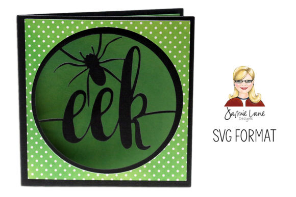 EEK Circle Window Card: 3D SVG Halloween Asset