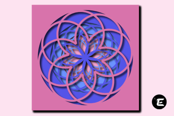 Flowery Mandala: 3D SVG for Shadow Boxes & Branding