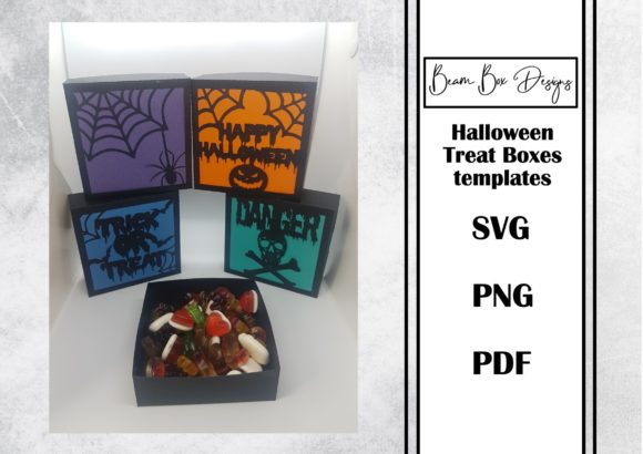 Halloween Treat Box Template 4: Premium 3D SVG Shapes