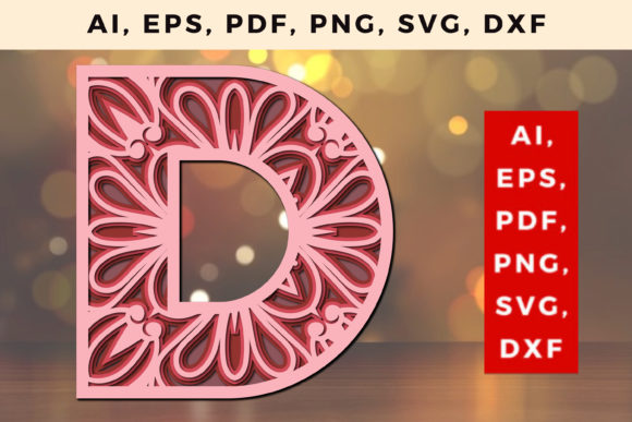 Layered D Letter Mandala SVG: A 3D SVG Shapes Review