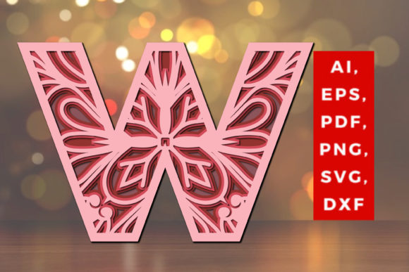 Layered W Letter Mandala SVG: 3D SVG Shapes Review