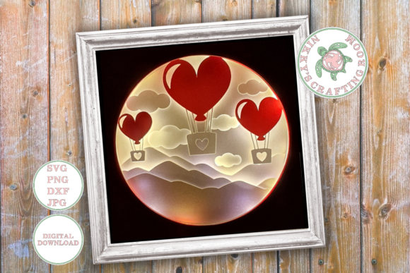 Love is in the Air 3D SVG for Shadow Boxes