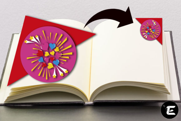 Shining Hearts Bookmark: 3D SVG Shapes for Branding